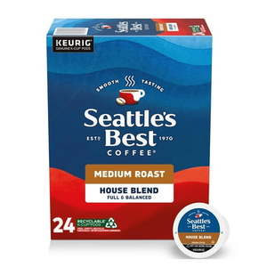 lot 4016 image: Seattle s Best Coffee  House Blend Medium Roast K-Cup Coffee Pods  24 Count K Cups