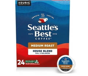 lot 4033 image: Seattle s Best Coffee  House Blend Medium Roast K-Cup Coffee Pods  24 Count K Cups