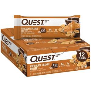 lot 4049 image: QUEST CHOCOLATE PEANUT BUTTER PROTEIN BAR 12 BARS
