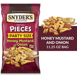 lot 4087 image: Snyders of Hanover Pretzel Pieces Honey Mustard and Onion Party Size - 18oz