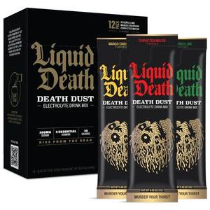 lot 4090 image: Liquid Death Death Dust Variety Pack Electrolyte Drink Mix - 12pk0.42 oz Sticks