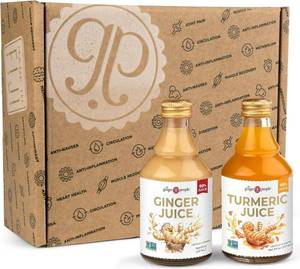 lot 4112 image: The Ginger People Ginger & Turmeric Juice Set  Digestion  Anti-Inflammatory  8 Fl Oz (Pack of 2)