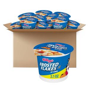 lot 4114 image: Kelloggs Frosted Flakes Breakfast Cereal Cups, 8 Vitamins and Minerals, Kids Snacks, Original, 25.2oz Case (12 Cups)
