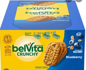 lot 4126 image: BELVITA BLUEBERRY BREAKFAST BISCUITS 8 PACKS OF 4