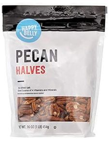 lot 4130 image: Amazon Brand - Happy Belly Pecan Halves, 16 Ounce, Unsalted