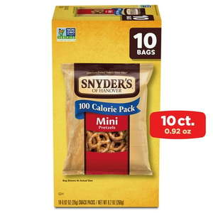 lot 4162 image: Snyder s of Hanover  100 Calorie Mini Pretzels  Individual Packs  10 Ct