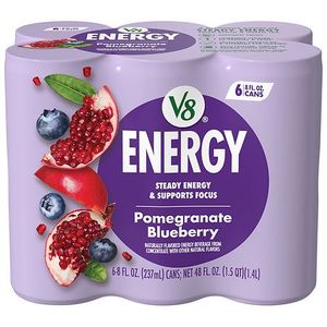 lot 4171 image: V8 ENERGY Pomegranate Blueberry Energy Drink - 6pk8 fl oz Cans