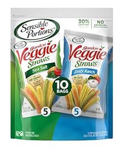 lot 4173 image: Sensible Portions Gluten-Free Garden Veggie Straws  Zesty Ranch & Sea Salt  0.75 oz Variety Mix (10 Count)