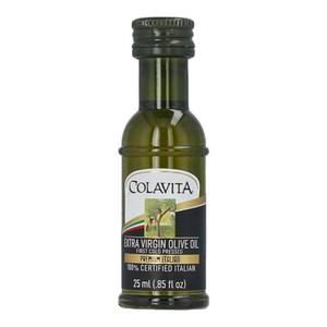 lot 4199 image: Colavita Mini Sizes - Premium Italian Extra Virgin Olive Oil, Pack of 80 (25ml each, .85oz) Plastic Bottles (BB 01.25.27)