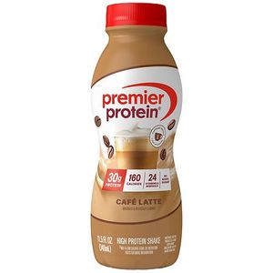 lot 4252 image: 4 pack Premier Protein Nutritional Shake - Cafe Latte - 11.5 fl oz Bottle