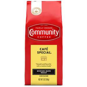 lot 4256 image: Community Coffee Cafe Special Medium-Dark Roast Ground 12 oz Gable Top