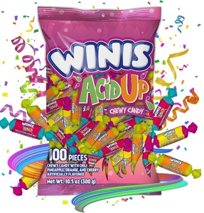 lot 4263 image: Winis Acid Up Chewy Candy - 100 Piece Pack BEST BY 03-23-2026