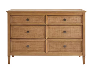 lot 20 image: Home Decorators Collection Marsden Patina Wood Cane Dresser - Retail $900