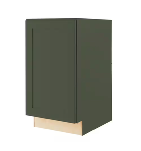 lot 21 image: Hampton Bay Avondale Plywood Shaker Trash Can Kitchen Cabinet in Fern Green - Retail $300