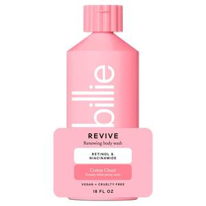 lot 106 image: Billie Reviving and Renewing Womens Body Wash, 18 fl oz, Cotton Cloud Scent, Vegan, Cruelty Free - Retail $9