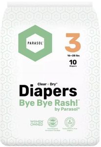 lot 116 image: Parasol Chlorine-Free Premium Diapers with RashShield Protection, Size 3, 10 Count, 2 Pack of 5 Count - Retail $19