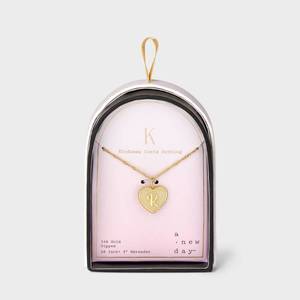 lot 124 image: 14K Gold Dipped Initial Heart K Pendant Necklace - A New Day�� Gold - Retail $20