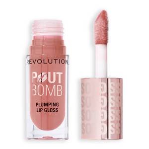 lot 152 image: Revolution, Pout Bomb Plumping Lip Gloss, Buildable, High Shine for Hydrating, Plumping Finish, Buildable Color, Vegan & Cruelty-Free, Candy Pink Nude, 0.15 fl oz - Retail $8