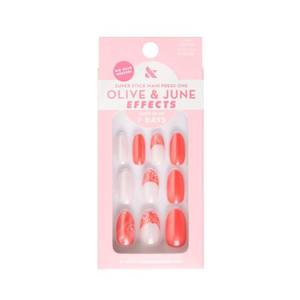 lot 165 image: Olive & June Press-On Fake Nails Effects Tabs - M Oval - Bandana Chrome - 32ct - Retail $9