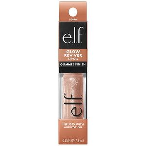 lot 167 image: e.l.f. Glow Reviver Lip Oil Glimmer - Crystal Baller - 0.25 fl oz Moisturizing, Vegan, Paraben-Free, Gloss Finish - Retail $11