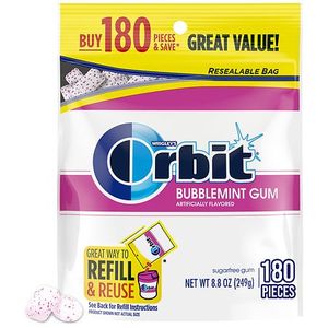 lot 1329 image: Orbit BUBBLEMINT SUGARFREE GUM 180pieces