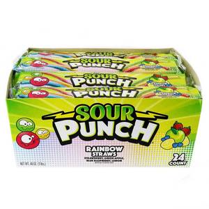 Sour Punch RAINBOW STRAWS (NO VISIBLE EXP DATE)