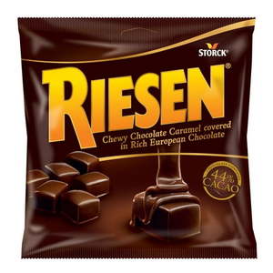 lot 1377 image: Riesen Chewy Dark Chocolate Caramel Candy, 3 pack 2.65 Ounce, Individually Wrapped Candy, Bulk Candy, Chocolate Candy, Bag of Candy (BB 02.28.26)