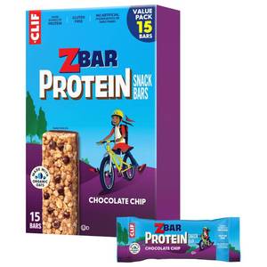 lot 1399 image: Zbar Protein - Chocolate Chip - Crispy Snack Bars - Made with Organic Oats - Non-GMO - 5g Protein - Gluten Free Protein Bars (15 Pack)
