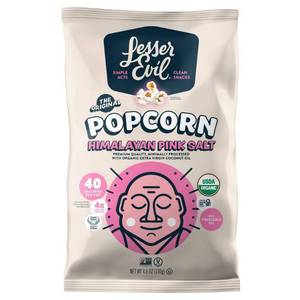 lot 1456 image: Lesser Evil HIMALAYAN PINK ORGANIC POPCORN 4.6OZ