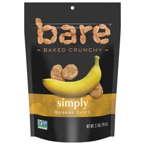 Bare Fruit Baked Crunchy Simply Banana Chips No Added Sugar Gluten Free Fruit Snacks - 2.7oz