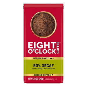 lot 1514 image: Eight O Clock Coffee 50% Decaf Ground Medium Roast Coffee 12 oz