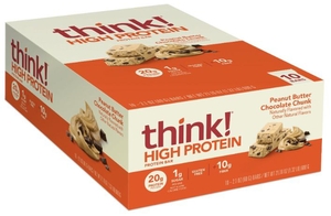 lot 1651 image: Think Protein Bars Peanut Butter Chocolate Chunk Pack of 10