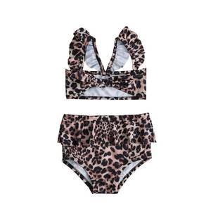 lot 1670 image: Babieshouse Toddler Infant Baby Girl Swimsuit Leopard Ruffle Swimwear Bikini Tankini Sunsuit 2Pcs Summer Bathing Suit (Yellow Leopard, 4-5T)