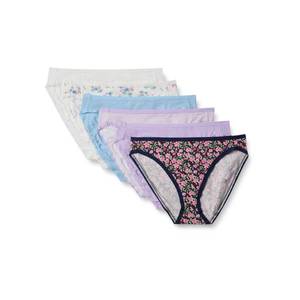 lot 1678 image: Amazon Essentials Womens Cotton High Leg Brief Underwear, Breathable, Pack of 6, Ditsy FloralMini StripeWildflowers, Large