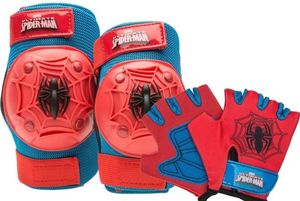 lot 1708 image: Spider-Man Kids Bike Pad and Glove Set - BlueRed