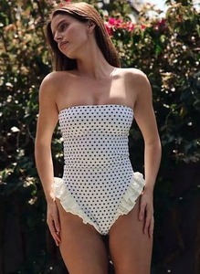 lot 1721 image: Free People Belle Anna Polka Dot One-Piece Swimsuit Medium Removable Straps