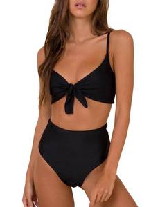 lot 1725 image: Blooming Jelly Womens High Waisted Bikini Set Tie Knot High Rise Two Piece Swimsuits Bathing Suits 2026 (Medium, Black)