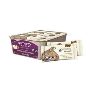 lot 1851 image: GoMacro MacroBar Organic Vegan Protein Bars - Peanut Butter Chocolate Chip (2.4 Ounce Bars, 12 Count) BEST BY JAN 6 2026