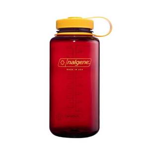 lot 1864 image: Nalgene 32 fl oz Plastic Wide Mouth Water Bottle - Laker Portable Drinkware, Recycled Material