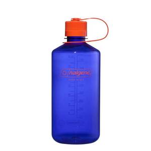 lot 1884 image: Nalgene 32 fl oz Plastic Narrow Mouth Water Bottle - Periwinkle Blue Portable Drinkware, Recycled Content