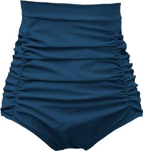 lot 2034 image: COCOPEAR Womens Ruched High Waisted Bikini Bottom Retro Vintage Swim Short Tankinis Dark Blue 2XL - Retail $23