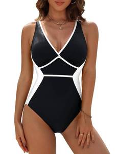 lot 2187 image: Blooming Jelly Swim Suits 2026 Women Tummy Control One Piece Swimsuit Modest Full Coverage Bathing Suit XL, Black - Retail $31