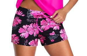 lot 2280 image: Aqua Eve Womens Swimsuit Shorts Modest Bathing Suits Pink Floral XXL - Retail $40
