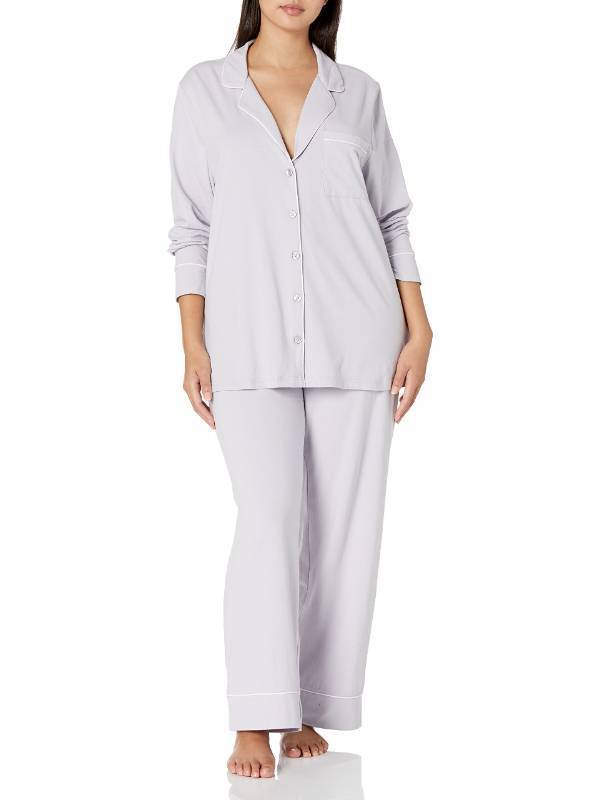 lot 4979 image: Amazon Essentials Womens Long Sleeve Cotton Modal Pajama Set, Loungewear with Full-Length Bottom, Lilac, 3X - Retail $27