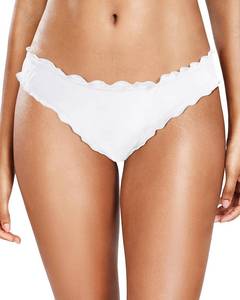 lot 4106 image: Tempt Me Women White Bikini Bottom Ruffle Scrunch Butt Bathing Suit Bottoms Moderate Swimsuit Bottom L - Retail $24