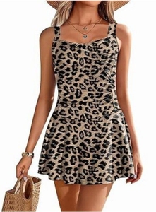 lot 4219 image: Leopard Print Skirted Swim Dress Size- XL - Retail $25