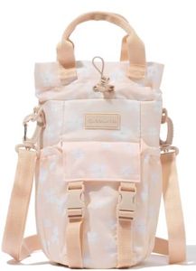 lot 4225 image: Blogilates Water Bottle Sling - Peach Polyethylene & Polyester Drinkware Accessory - Retail $18