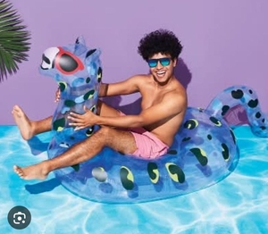 lot 4252 image: Leopard Print Inflatable Pool Float - Retail $25