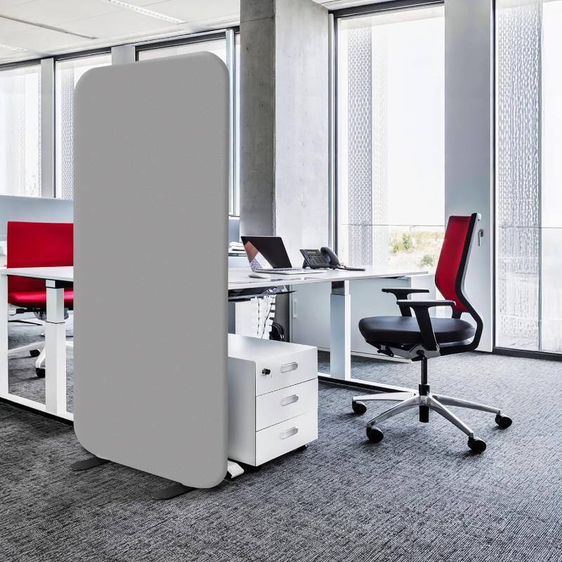 lot 331048 image: Retails for $130 DECOLAB Standing Room Dividers, Privacy Divider Panel Wall, Portable Divider Separator Screen for Classroom, Office, Studio, Home, Scratch Resistance, 29x65 inch, Steel