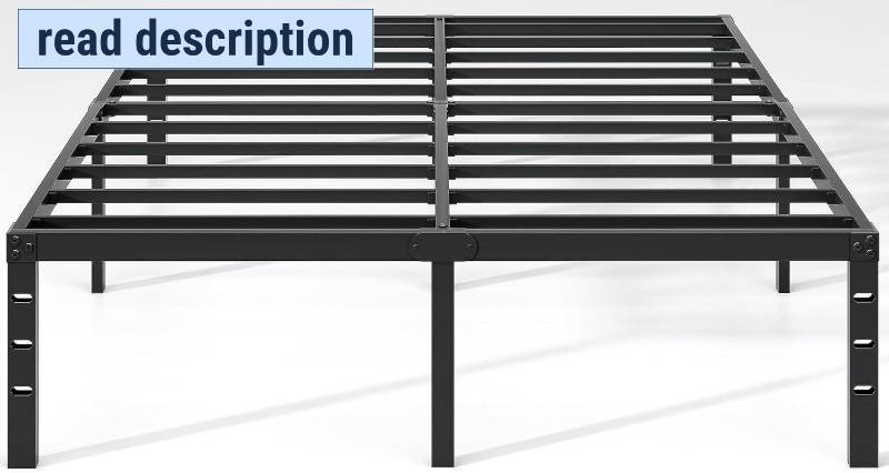 lot 121345 image: Metal Bed Frame,Queen Size Bed Frame with Storage Space,Heavy Duty Sturdy Mattress Foundation,Easy Assembly,No Box Spring Needed, Black,14 Inch,Queen